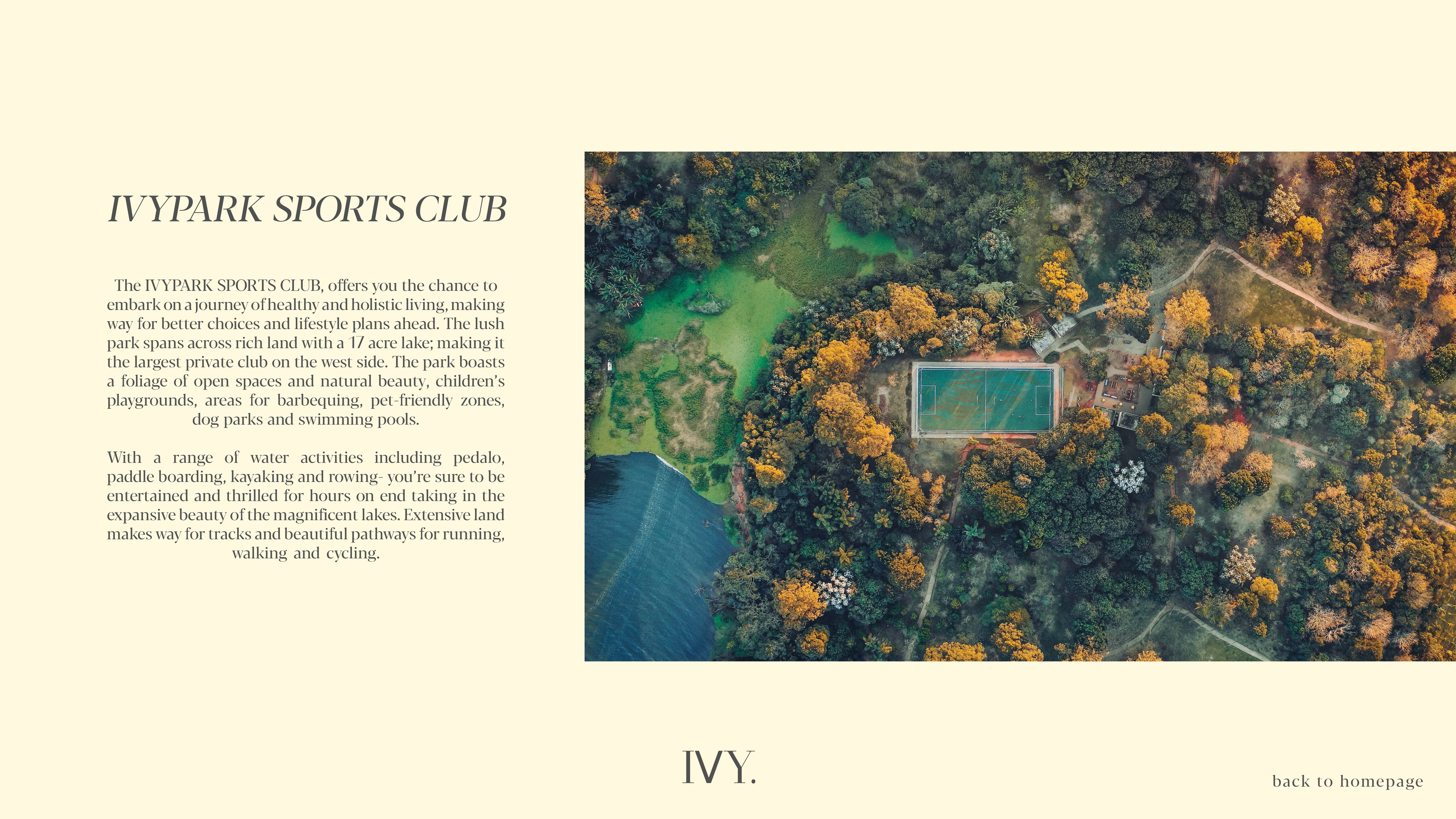 Ivy Sports Club and lake